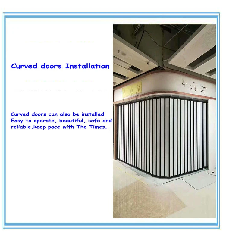 Commercial Aluminum Frame PVC Panel Customized Accordion Sliding Doors Manual Transparent Polycarbonate Folding Door Clear Plastic Glass Foldable Shop Doors