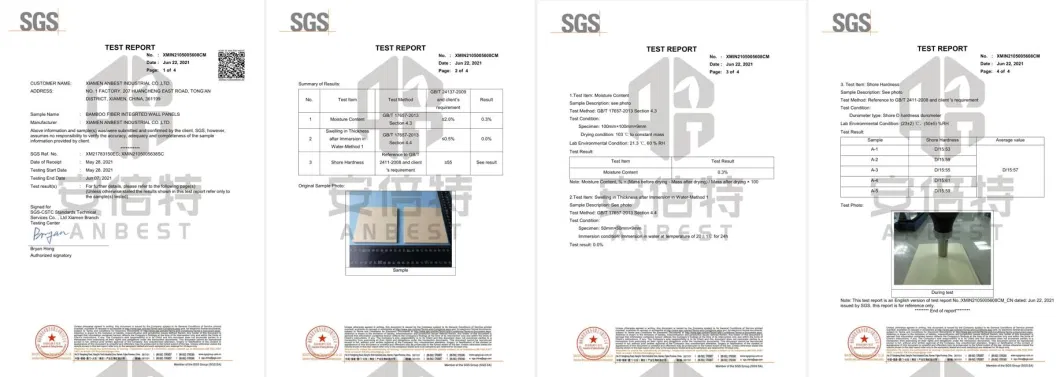 The Highest Grade Nano Bamboo Fiber Integrated Wall Panel/WPC Foam Board